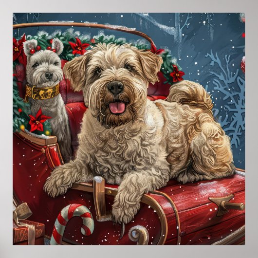 Wheaten Terrier Dog Weihnachtsfest Poster (Vorne)