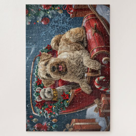 Wheaten Terrier Dog Weihnachtsfest Puzzle (Vertikal)