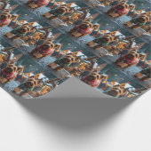 Wheaten Terrier Dogs Christmas Snow Holiday  Geschenkpapier (Ecke)