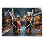 Wheaten Terrier Dogs Christmas Snow Holiday Große Geschenktüte (Vorderseite)