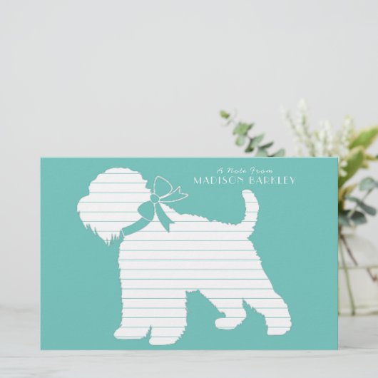 Wheaten Terrier Doppy Puppy Briefpapier (Stehend Vorderseite)