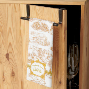 WHEATEN Terrier Gold Toile Tea Towel Geschirrtuch