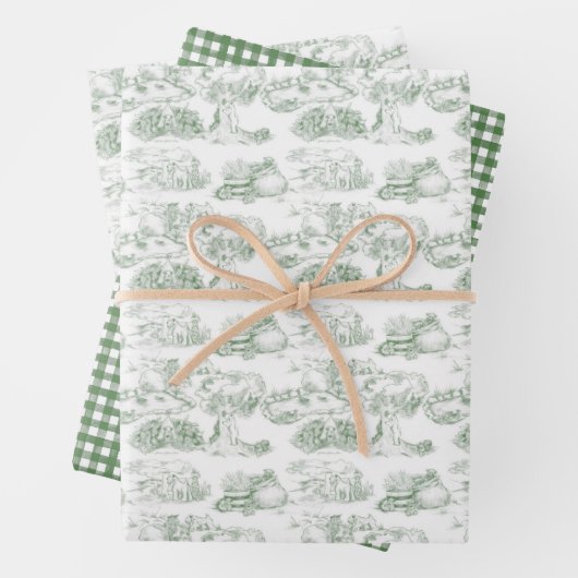 WHEATEN Terrier Green Toile Geschenkpapier Set (Beispiel)