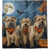 Wheaten Terrier Halloween Spooky Duschvorhang (Vorderseite)