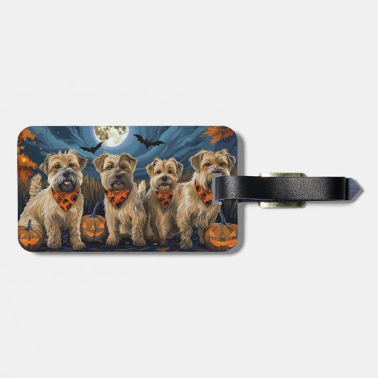 Wheaten Terrier Halloween Spooky Gepäckanhänger (Rückseite horizontal)