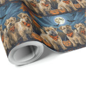 Wheaten Terrier Halloween Spooky Geschenkpapier (Rolleneckpunkt)