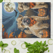 Wheaten Terrier Halloween Spooky Geschirrtuch (Gefaltet)