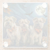 Wheaten Terrier Halloween Spooky Glasuntersetzer (Rückseite)
