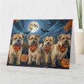 Wheaten Terrier Halloween Spooky Karte (Vorderseite)