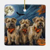 Wheaten Terrier Halloween Spooky Keramikornament (Rückseite)