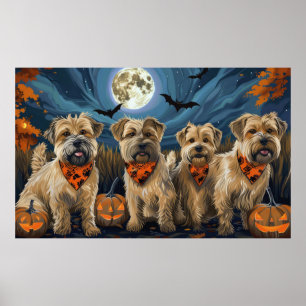 Wheaten Terrier Halloween Spooky Poster