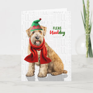 Wheaten Terrier Hund Lustige Flöhe Navidog Weihnac Feiertagskarte