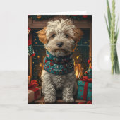 Wheaten Terrier Hund mit Weihnachtsgeschenken Kami Karte (Vorderseite)