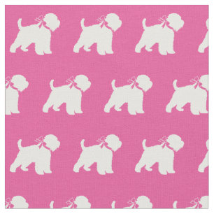 Wheaten Terrier Hund Silhouette Pink Stoff