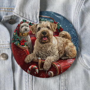 Wheaten Terrier Hund Weihnachtsfestlich Button