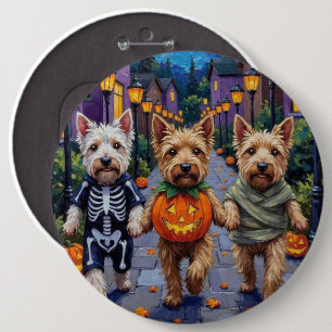 Wheaten-Terrier-Hunde in Halloween-Kostümen Button