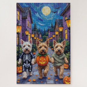Wheaten-Terrier-Hunde in Halloween-Kostümen Puzzle
