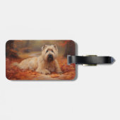 Wheaten Terrier im Herbst Leaves Inspiriert Gepäckanhänger (Rückseite horizontal)