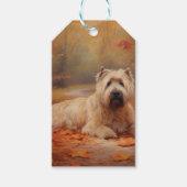 Wheaten Terrier im Herbst Leaves Inspiriert Geschenkanhänger (Vorderseite)