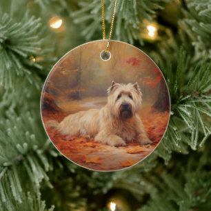 Wheaten Terrier im Herbst Leaves Inspiriert Keramik Ornament