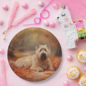 Wheaten Terrier im Herbst Leaves Inspiriert Pappteller (Party)