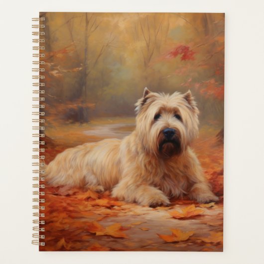 Wheaten Terrier im Herbst Leaves Inspiriert Planer (Vorderseite)