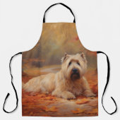 Wheaten Terrier im Herbst Leaves Inspiriert Schürze (Vorderseite)
