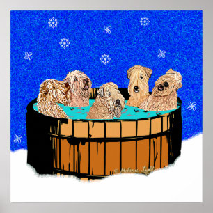 WHEATEN TERRIER IN DER HEISSEN WANNE POSTER