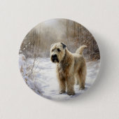 Wheaten Terrier Let It Snow Weihnachten Button (Vorderseite)