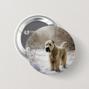 Wheaten Terrier Let It Snow Weihnachten Button