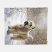 Wheaten Terrier Let It Snow Weihnachten Fleecedecke (Vorderseite (Horizontal))