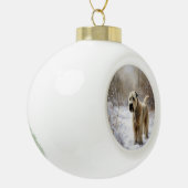 Wheaten Terrier Let It Snow Weihnachten Keramik Kugel-Ornament (Links)