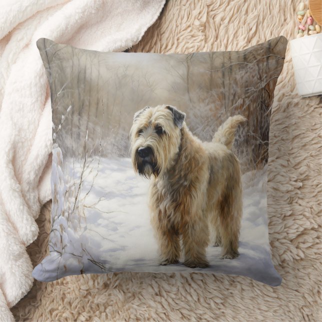 Wheaten Terrier Let It Snow Weihnachten Kissen (Decke)