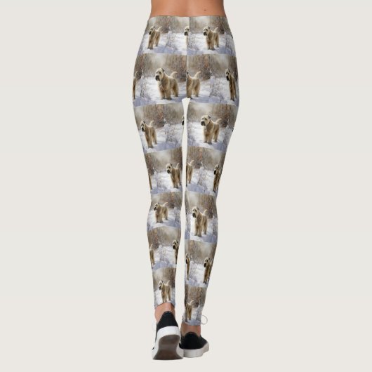 Wheaten Terrier Let It Snow Weihnachten Leggings (Rückseite)