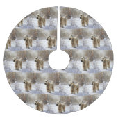 Wheaten Terrier Let It Snow Weihnachten Polyester Weihnachtsbaumdecke (Vorderseite)