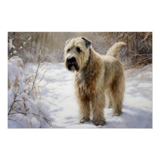 Wheaten Terrier Let It Snow Weihnachten Poster (Vorderseite)