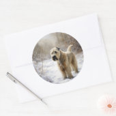 Wheaten Terrier Let It Snow Weihnachten Runder Aufkleber (Umschlag)