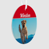Wheaten Terrier mit Name und Foto Weihnachten Ornament (Vorderseite)