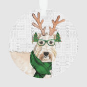 Wheaten Terrier mit Name und Foto Weihnachten Ornament (Rückseite)