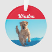 Wheaten Terrier mit Name und Foto Weihnachten Ornament (Vorderseite)