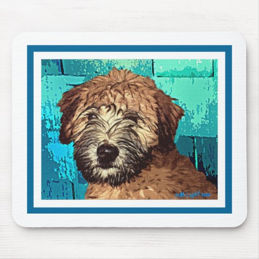 WHEATEN TERRIER: NASS PUPPY MOUSEPAD (Vorne)