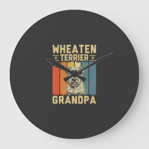 Wheaten Terrier Opa Große Wanduhr