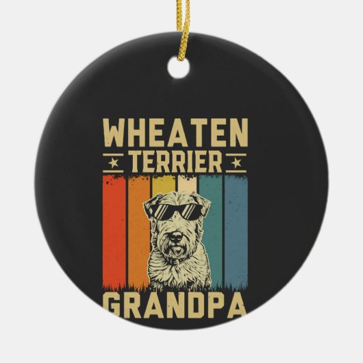 Wheaten-Terrier-Opa Keramik Ornament (Vorne)