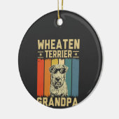 Wheaten-Terrier-Opa Keramik Ornament (Links)