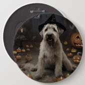 Wheaten Terrier Pumpkins Halloween Beängstigend Button (Vorne & Hinten)