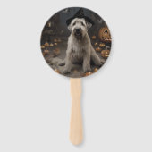 Wheaten Terrier Pumpkins Halloween Beängstigend Fächer (Rückseite)