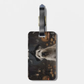 Wheaten Terrier Pumpkins Halloween Beängstigend Gepäckanhänger (Rückseite vertikal)