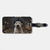 Wheaten Terrier Pumpkins Halloween Beängstigend Gepäckanhänger (Rückseite horizontal)