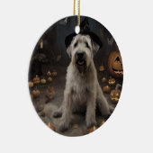 Wheaten Terrier Pumpkins Halloween Beängstigend Keramik Ornament (Rechts)