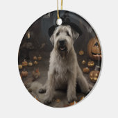 Wheaten Terrier Pumpkins Halloween Beängstigend Keramik Ornament (Links)